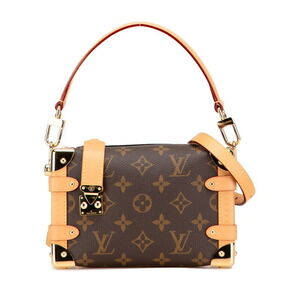 Louis Vuitton Monogram Leather Brown Side Trunk Handbag Shoulder Bag Leather